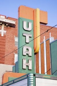 Picture of Utah Theater Sign that says Utah