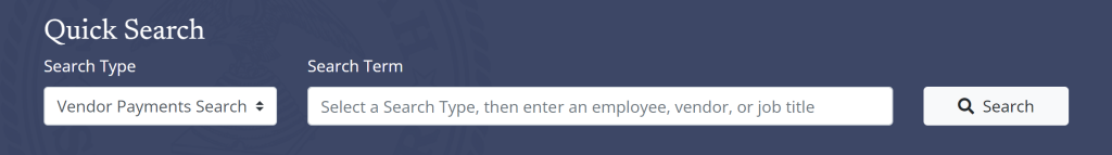 Quick Search Bar Vendor Payments